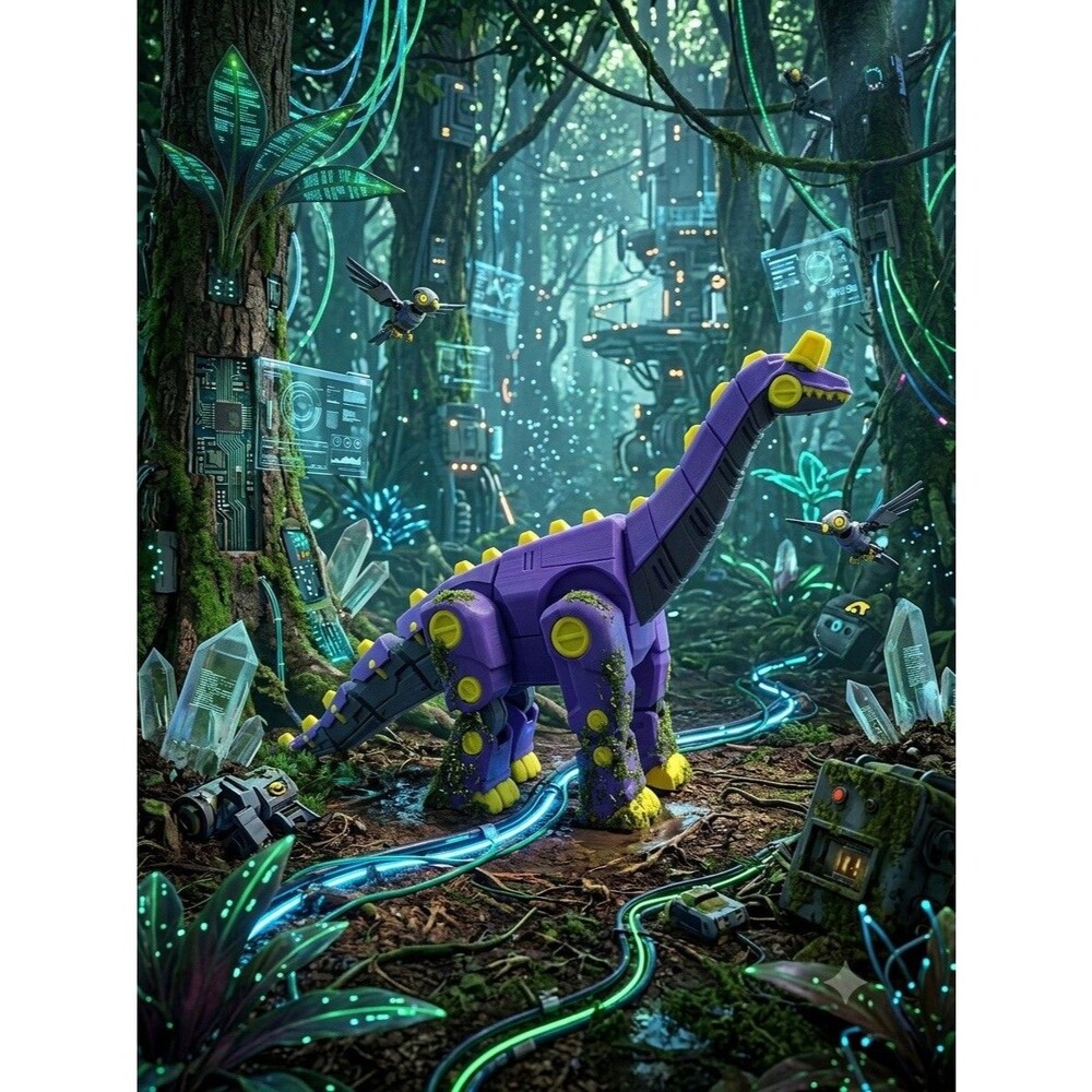 3D Printed Mecha Brachiosaurus Dinosaur Figure Robot Toy Articulated Flexi